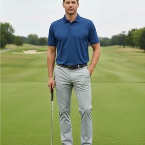 Peter Millar Crown Sport Collection Men's Blue Golf Polo Shirt XL VGUC